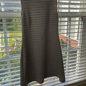 Black white and blue dress